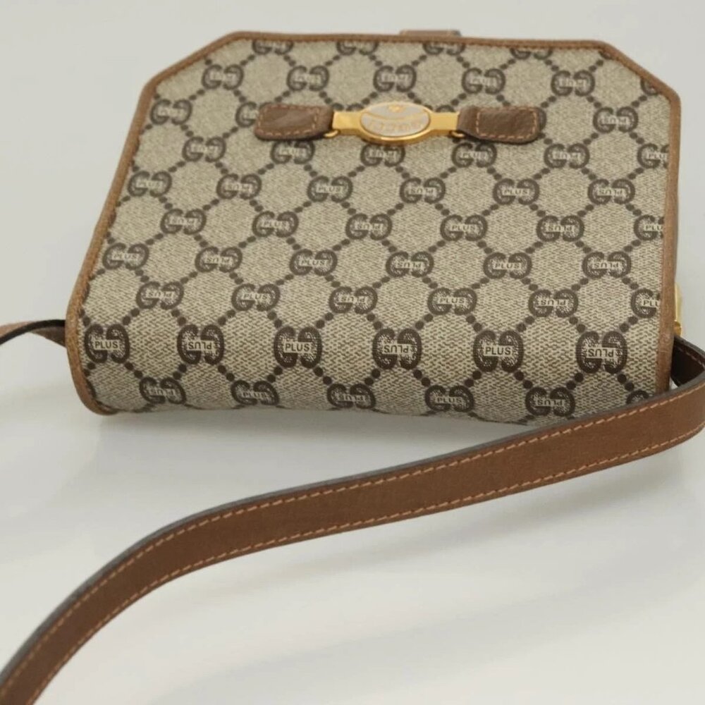 GUCCI GG Plus Supreme Shoulder Bag PVC Beige Gold Auth BA3539 - Picture 7 of 16